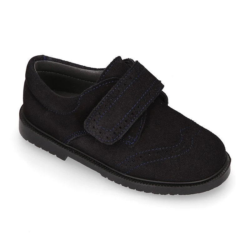 Zapato Colegial Niño Tipo Blucher Sin Cordones Y Diseño Pala Vega En Piel Serraje. 6 Zapato Colegial Niño Tipo Blucher Sin Cordones Y Diseño Pala Vega En Piel Serraje. - Imagen 4