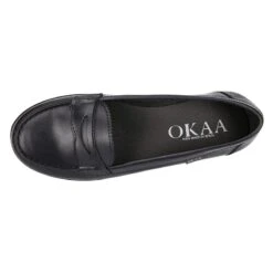 Mocasín NIÑA Colegial En Piel Boxcalf Y Suela De Goma. -Okaaspain zapato mocasin nina tipo colegial piel napa boxcalf suela goma color azul marino 11