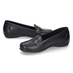 Mocasín NIÑA Colegial En Piel Boxcalf Y Suela De Goma. -Okaaspain zapato mocasin nina tipo colegial piel napa boxcalf suela goma color azul marino 8