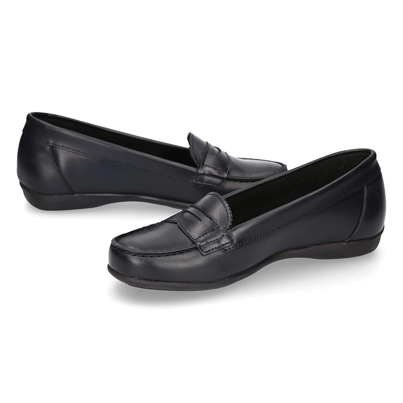 Mocasín NIÑA Colegial En Piel Boxcalf Y Suela De Goma. - Imagen 9