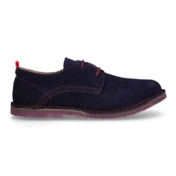 Zapato Tipo Blucher Con Cordones, Suela Y Cosidos A Contraste En Serraje. -Okaaspain zapato tipo blucher con cordones suela y cosidos a contraste en serraje 4