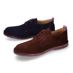 Zapato Tipo Blucher Con Cordones, Suela Y Cosidos A Contraste En Serraje. -Okaaspain zapato tipo blucher con cordones suela y cosidos a contraste en serraje 6